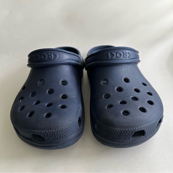 CROCS navy blue Clogs Waterproof Slip On water Shoes flip back strap W7 M5 - Picture 5 of 13